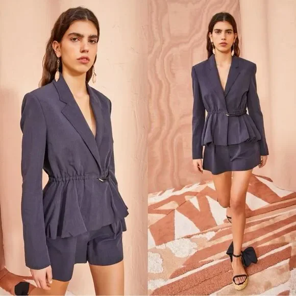 Ulla Johnson Talie Blazer in Midnight Size XS Retail $790 - Picture 2 of 10